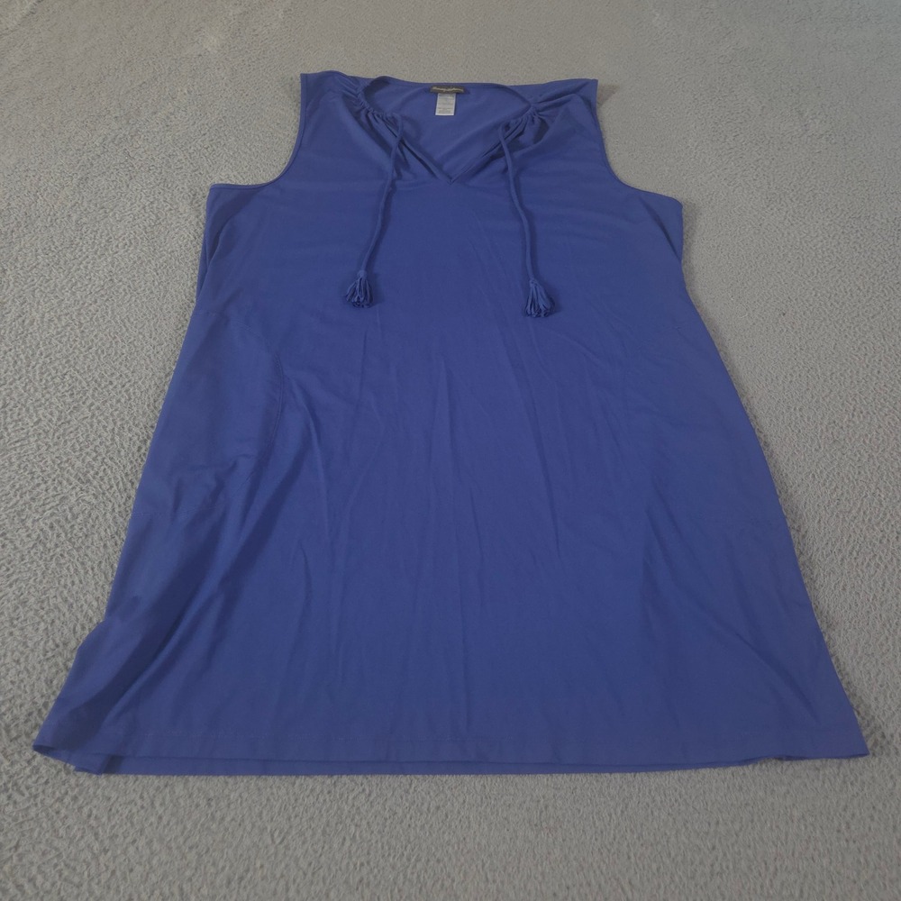 Tommy Bahama Dress Womens XL Island Cays Split Neck Tassel Tie Coverup Solid